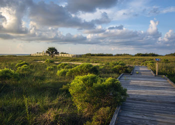 Scenic view of land against sky