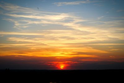 Scenic view of landscape at sunset