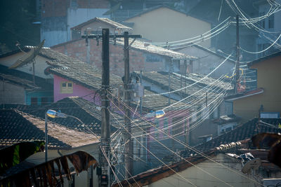 Aerial view of bridge and buildings in city