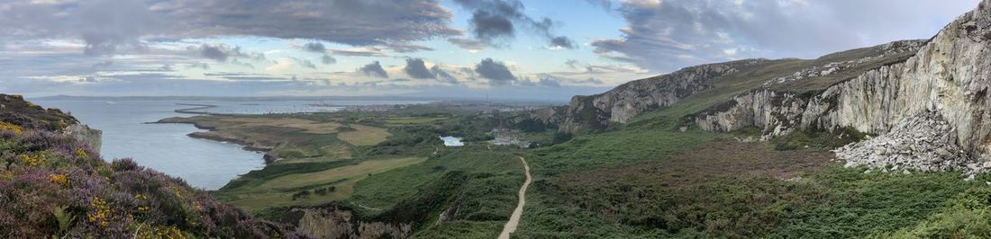 Panoramic view of mountains against sky