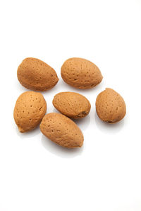 High angle view of cupcakes against white background