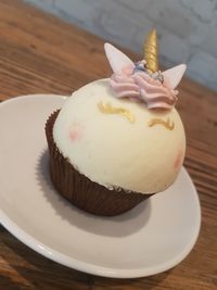 Close-up of cupcakes on table