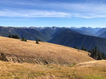 Scenic view of mountains against sky