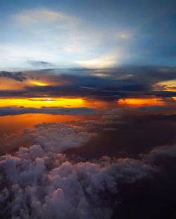 Low angle view of clouds in sky during sunset