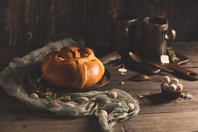 Jack o lantern on table