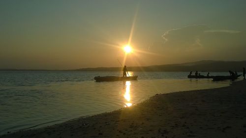 Scenic view of sunset over sea