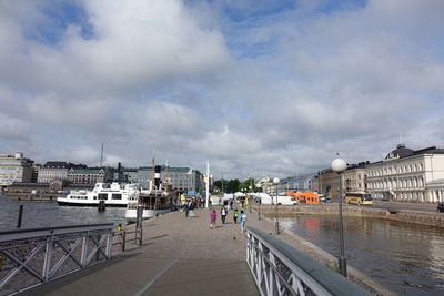 View of bridge leading towards sea