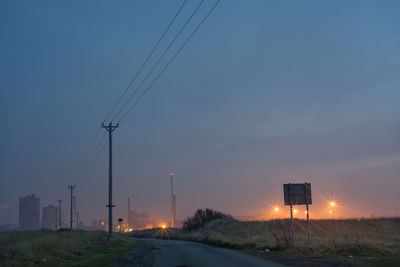 Road against sky during sunset