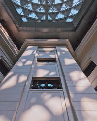 Low angle view of skylight in building