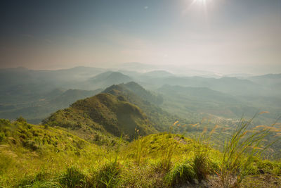 Scenic view of mountains against sky