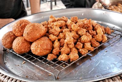 Close-up of fried street food for sale