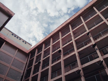 Low angle view of modern building against sky