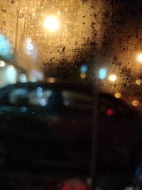 Wet glass window in rainy season