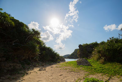 Scenic view of land against sky