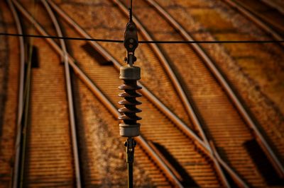 Low angle view of railroad tracks