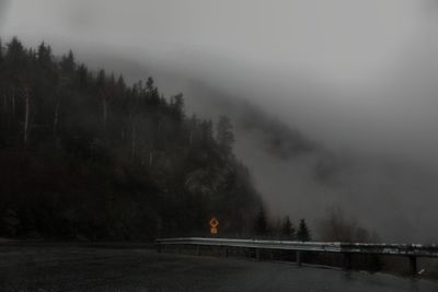 Road by trees against sky