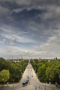 High angle view of road passing through munich city