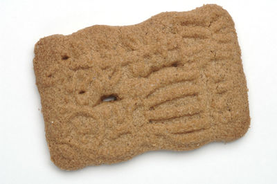 Close-up of cookies on white background