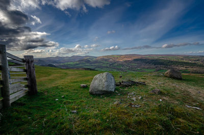 Scenic view of field against sky