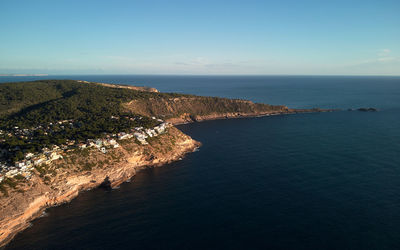 High angle view of sea against sky