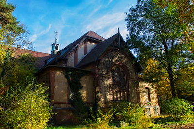 Low angle view of built structure against sky