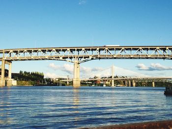 Low angle view of bridge over river