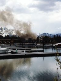 View of river against cloudy sky