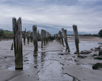 Panoramic view of beach against sky