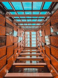 Low angle view of empty staircase in building