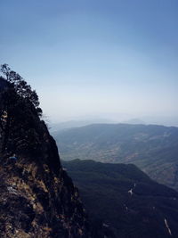 Scenic view of mountains against clear sky