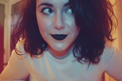 Close-up portrait of beautiful young woman