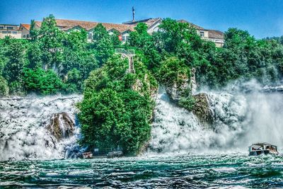 Scenic view of waterfall