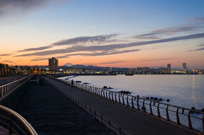 Evening view from the seaside promenade in yokosuka city, kanagawa prefecture