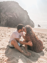 Kissing in the beach of a-draga