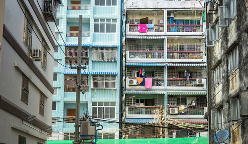 Low angle view of buildings in city