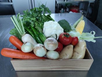 Close-up of food on table