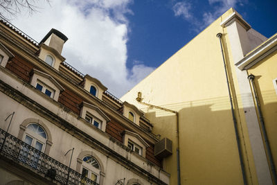 Low angle view of residential building against sky