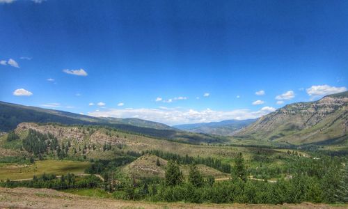 Scenic view of mountains against sky