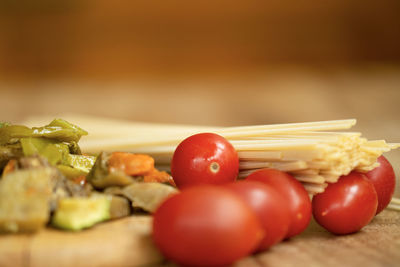 Close-up of food on table