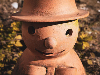 Close-up of old sculpture