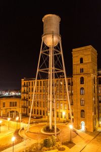 Low angle view of illuminated street light