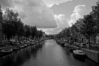 View of canal along buildings