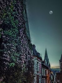 Low angle view of building against blue sky