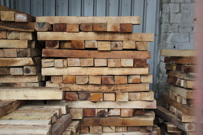 Pile of chopped wood ready to be used for concrete piles