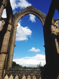 Low angle view of old ruin building