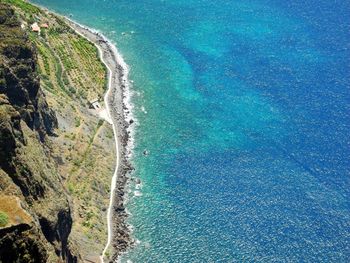 Aerial view of sunny beach