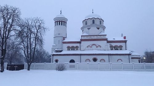 View of church against sky during winter
