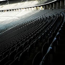 View of empty chairs in stadium