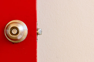 Close-up of red door
