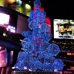 View of illuminated lights at night